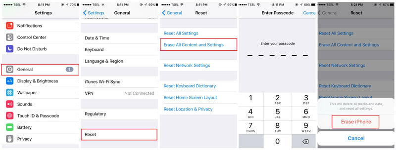 ayarlar aracılığıyla apple kimliği şifresi olmadan iphone'u sıfırla