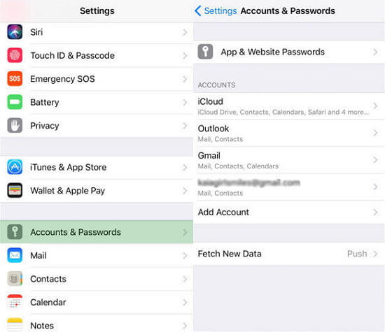 icloud outlook setup contacts password incorrect