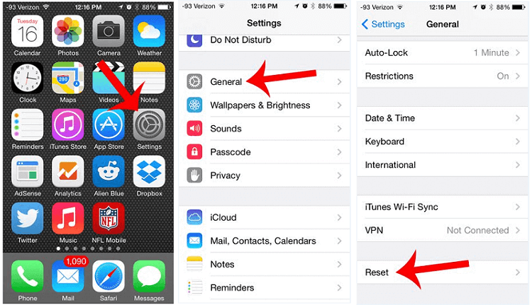 reset location and privacy on iphone