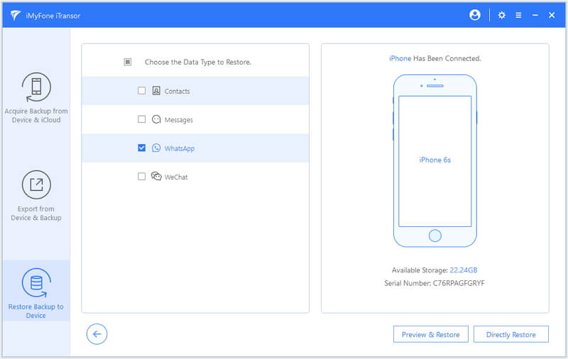 choose WhatsApp and connect device