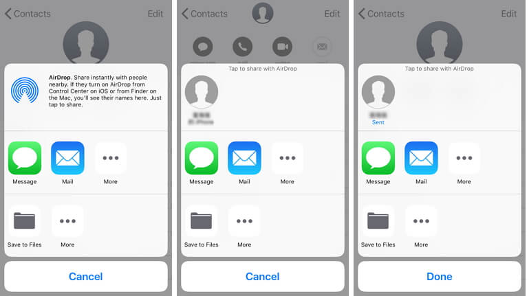 Transfer Contacts from iPhone to iPhone via AirDrop