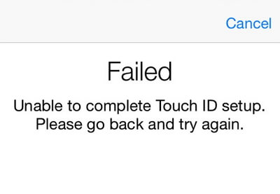 Unable to complete touch ID setup