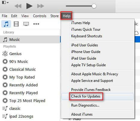 Update iTunes in Windows