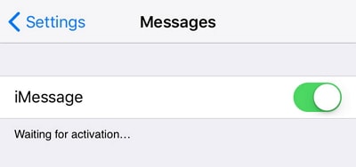 imessage waiting for activation