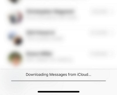 iPhone stuck on downloading messages from iCloud