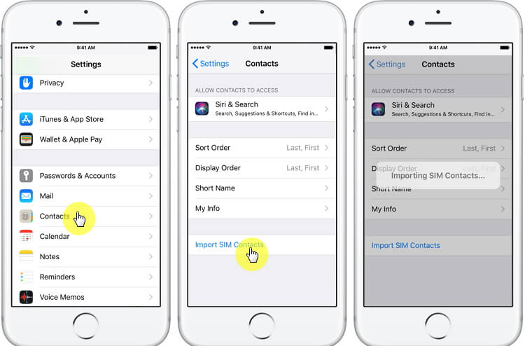 Import Contacts from SIM