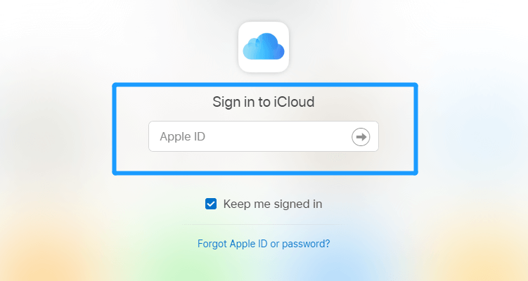 sign in to icloud