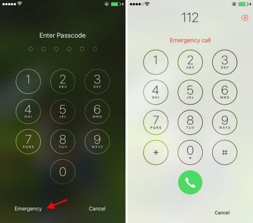 how to unlock iphone passcode without computer using emergency call