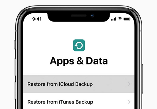 restore from icloud backup without reset