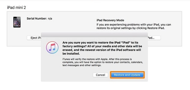 iTunes restore iPad in dfu mode