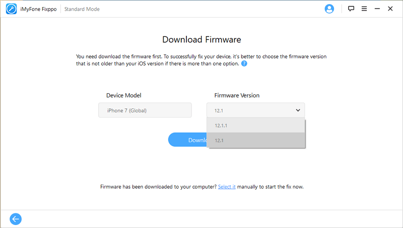 choose firmware for download