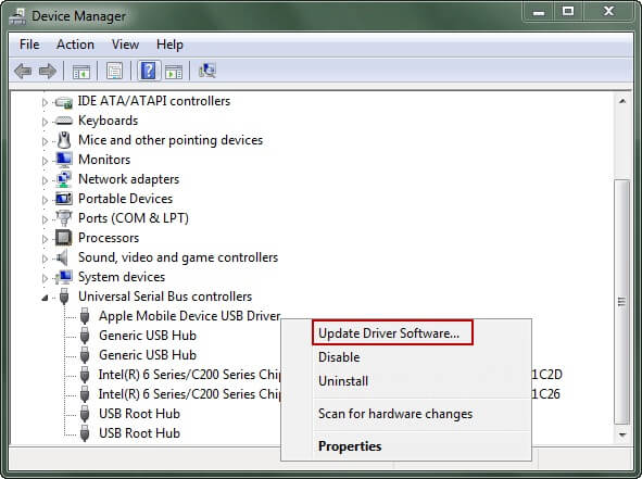 update device usb driver