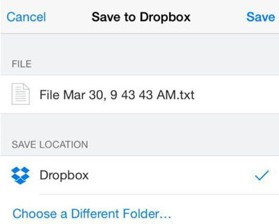 save notes to dropbox