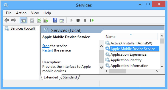 restart Apple mobie device service