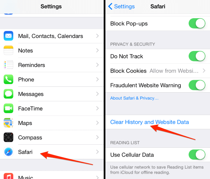 clear safari history to fix you must change your iPhone unlock passcode at this time