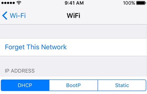 forget wifi network