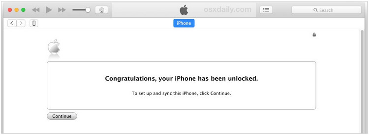 congratulations. your iPhone has been unlocked