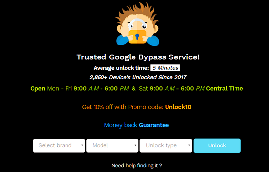 unlockjunky - frp bypass google account tool