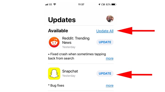 update apps from app stores