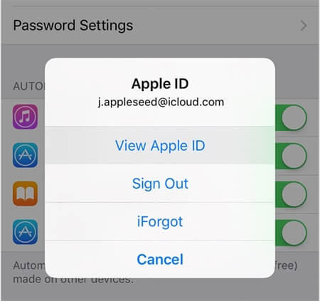view apple id in app store