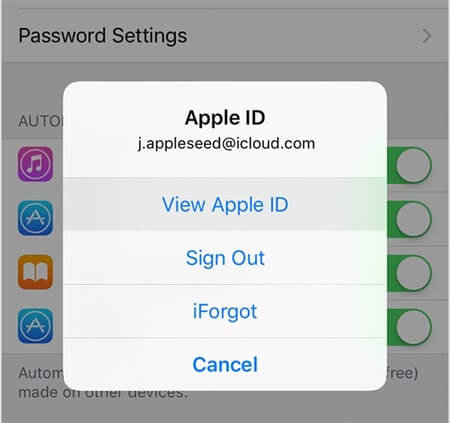 view apple id in app store to fix apple id does not exist