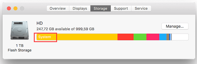 how to ajust mac system storage