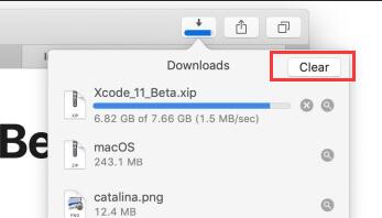clear safari downloads mac
