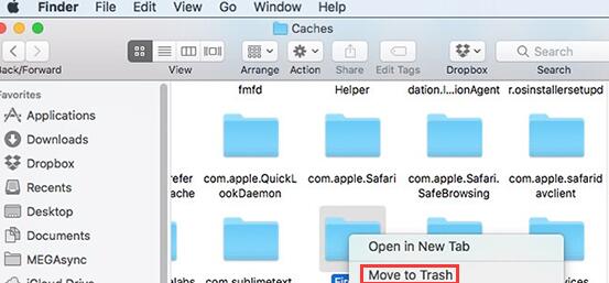 delete cache files mac