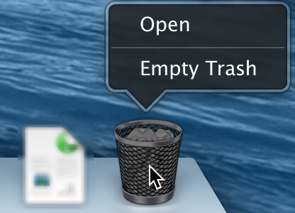 empty trash bin on mac