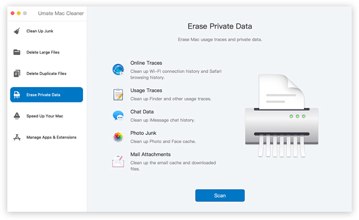 erase private data umate