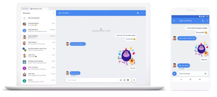 google’s messages for web feature