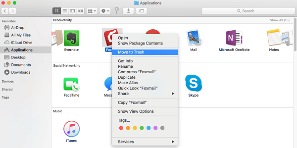 remove apps on mac