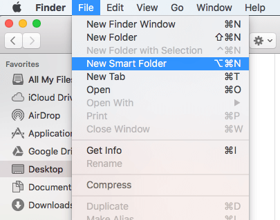 new smart folder mac