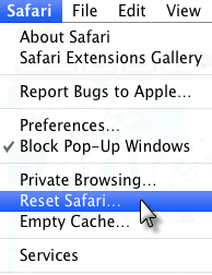 reset safari mac