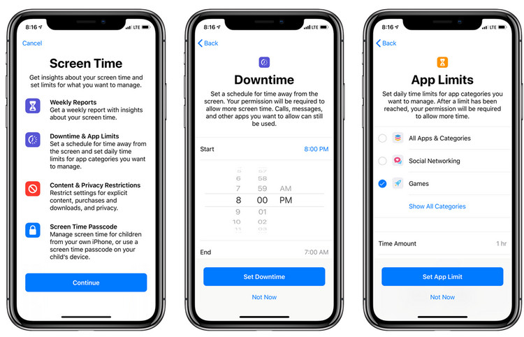 Screen time passcode setting