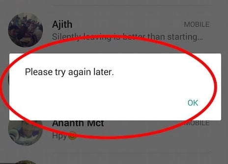 Whatsapp problem today