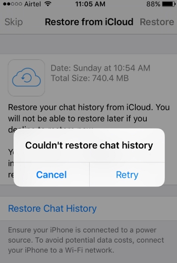 Fix Iphone Whatsapp Couldn T Restore Chat History Error