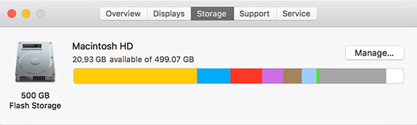 how to check a mac hard drive space