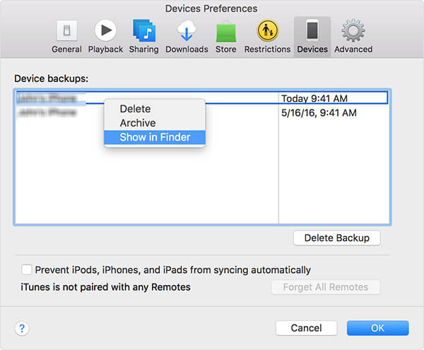 delete ios device backups on mac