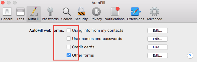 disable autofill in safari