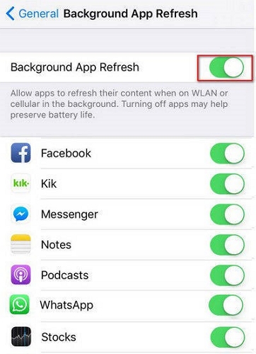 disable background apps