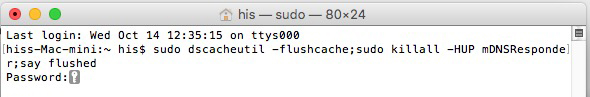 flush dns cache on mac