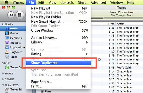 mac itunes search for duplicates