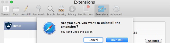 remove extensions mac