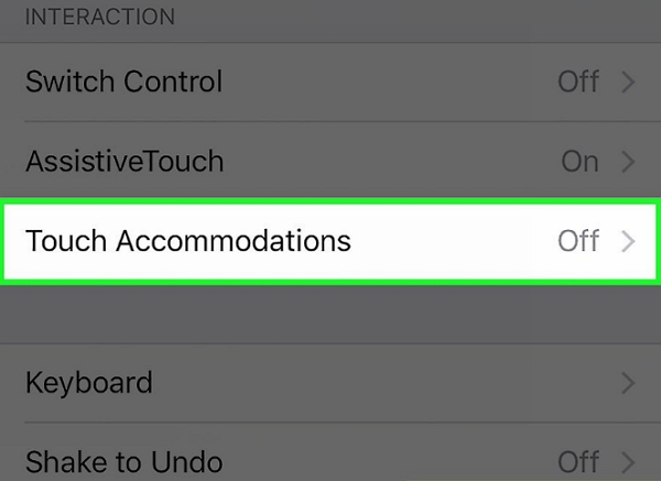 touch accomodation