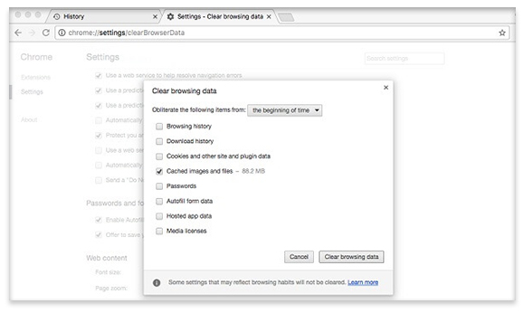 how to clear history on google chrome on mac