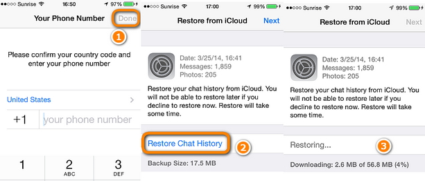 restore chat history iphone
