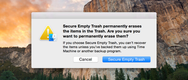 secure empty trash on mac