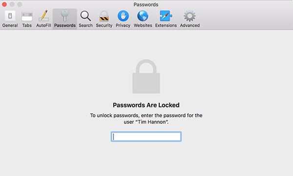 safari saved passwords