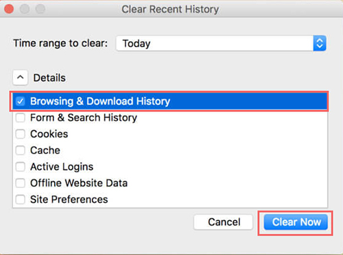 delete download history on firefox